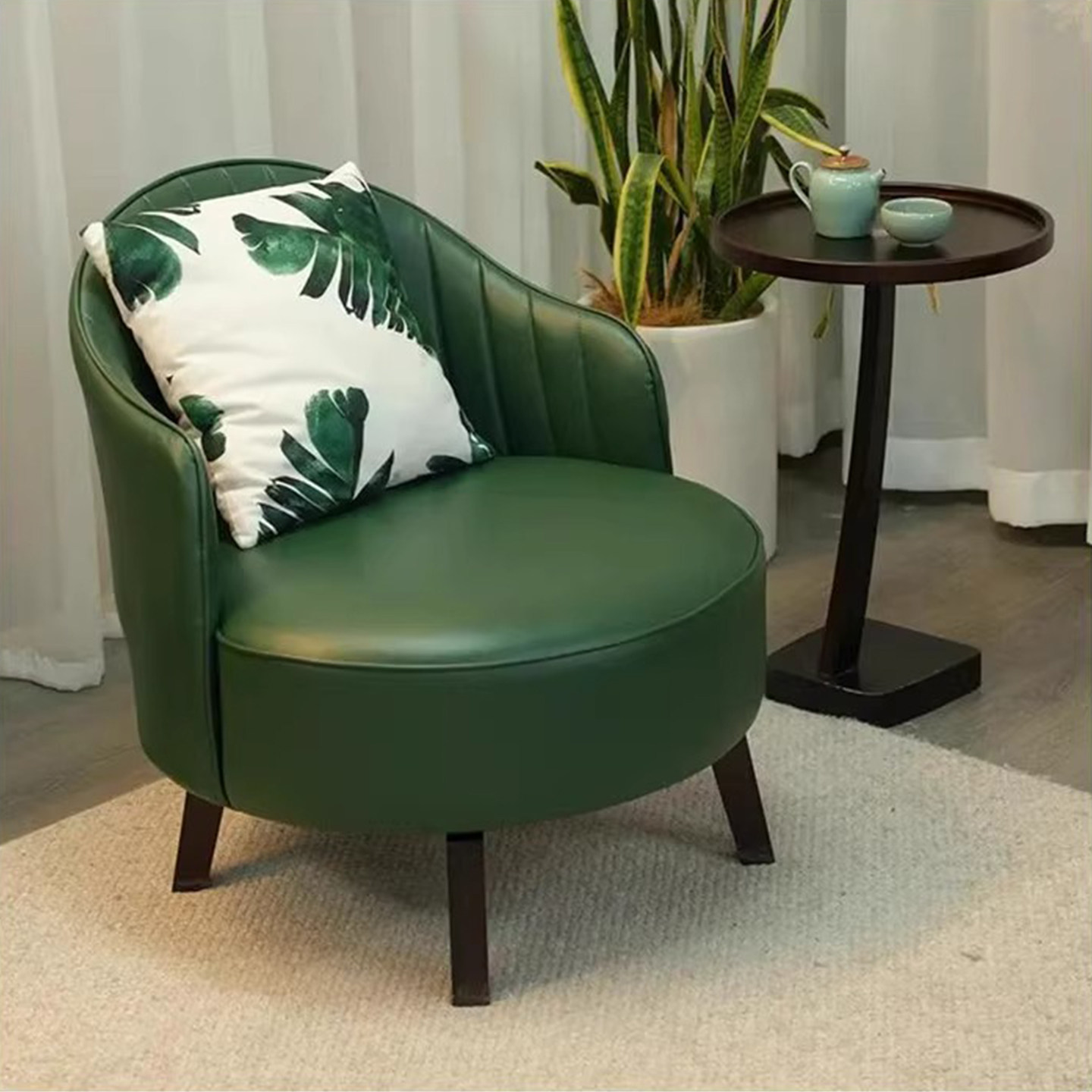 家用单人沙发实木休闲椅子客厅舒适旋转座椅久坐沙发椅卧室靠背椅