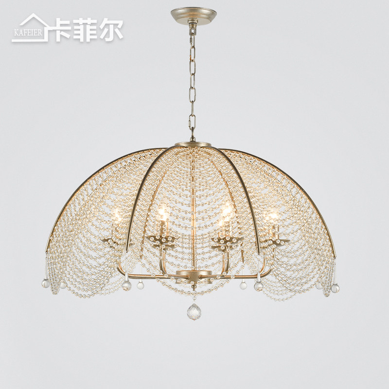 客厅水晶吊灯餐厅卧室灯具复古银法式创意艺术雨伞灯美式乡村吊灯,家装灯饰光源,客厅吊灯,淘宝优惠券,粉丝福利购,淘宝优惠卷