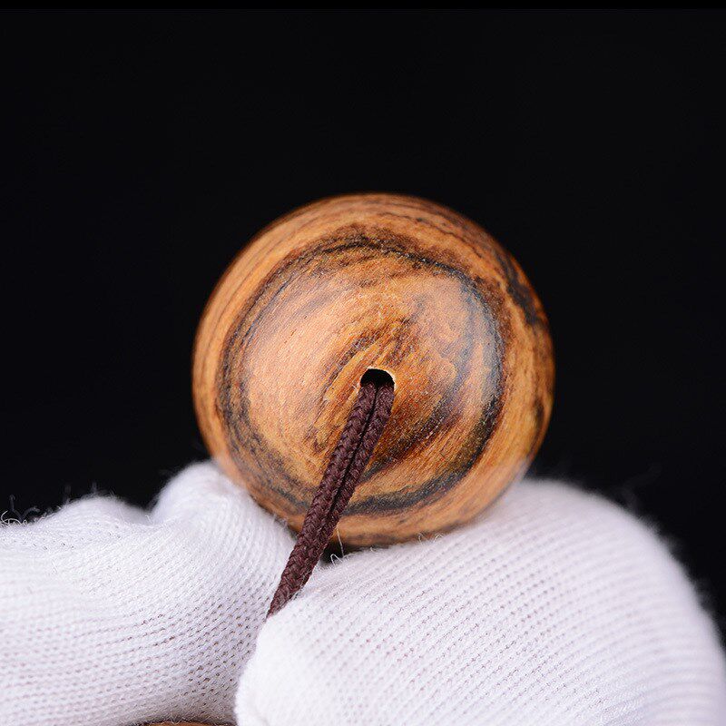 印尼花奇楠虎斑纹沉香木佛珠手链手串男女高密老料散珠