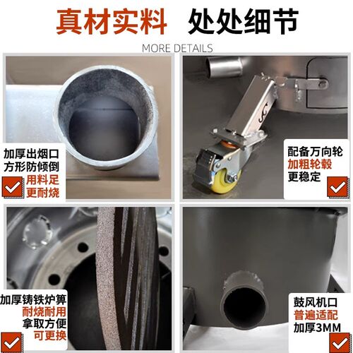 新款汽车b轮毂柴火灶家用农村烧木柴户外可移动地锅柴火灶大铁锅