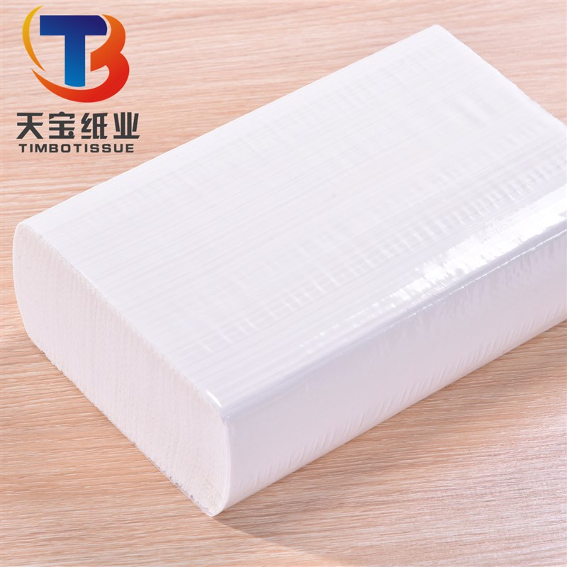商用公用擦手纸压花原木浆200张*20包三折厨房用吸油纸抹手纸