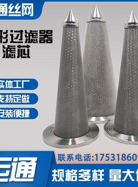 阀门管道用滤筒圆锥形钛滤网筒双层异型临时过滤器不锈钢304漏斗