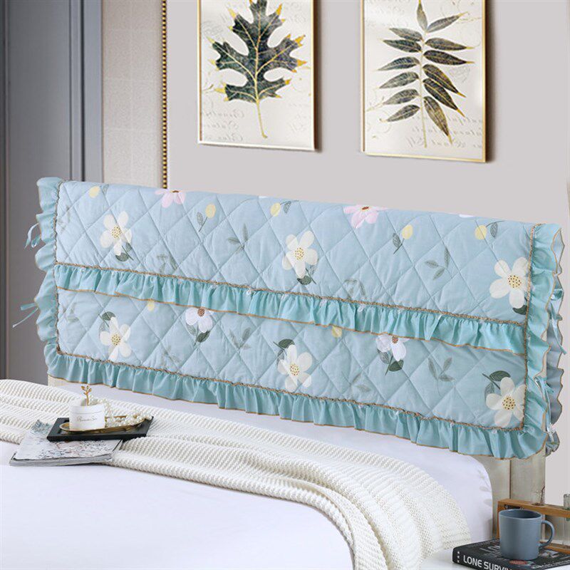 纯棉田园夹棉布艺床头罩床头套防尘罩1.5/1.8米靠背罩软包保护套