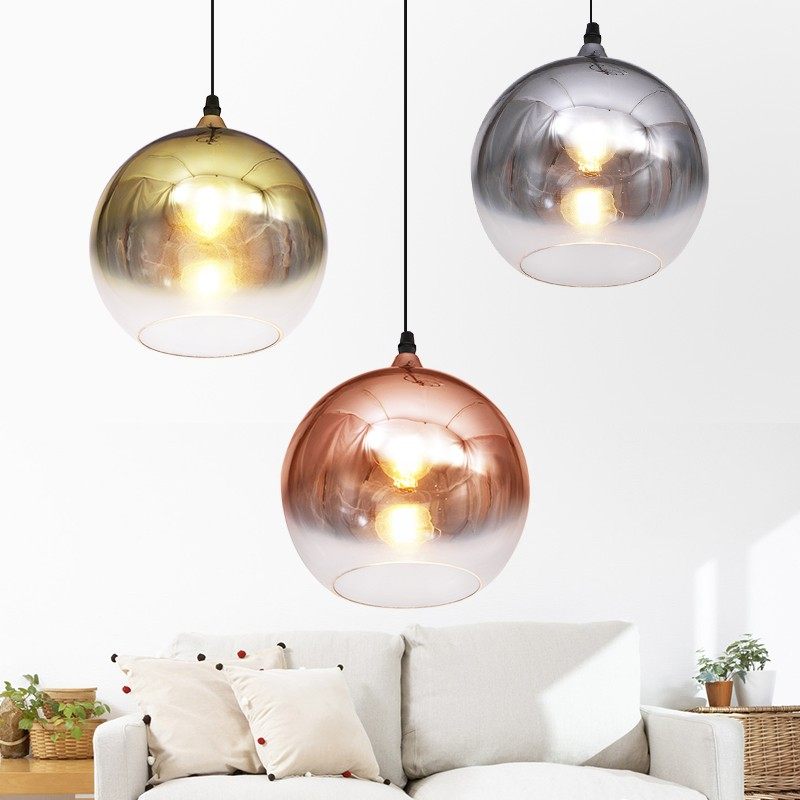 后现代北欧简约创意卧室床头灯电镀圆球渐变玻璃吧台餐厅创意吊灯,家装灯饰光源,酒店/宴会厅/餐饮吊灯,淘宝优惠券,粉丝福利购,淘宝优惠卷