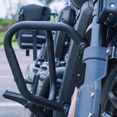 适用奔达黑旗500改装件护杠保险杠防水边包O箱折叠靠背货架挡泥板