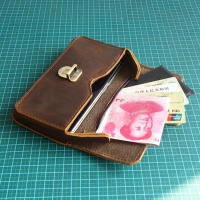 头层牛皮手机包全封闭电焊工工地干活纯皮手机腰包耐磨耐用