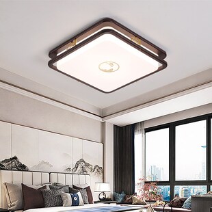 新中式实木吸顶灯中国风长方形客厅主灯现L代简约餐厅灯卧室吸顶