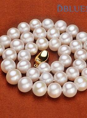 淡水珍珠项链 项链9-10mm 近圆微瑕 简洁大方 项链 XL116-1910