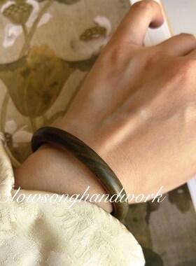 行走的香香阿根廷绿檀木手镯 慢歌新中式国风手串文艺女生礼物