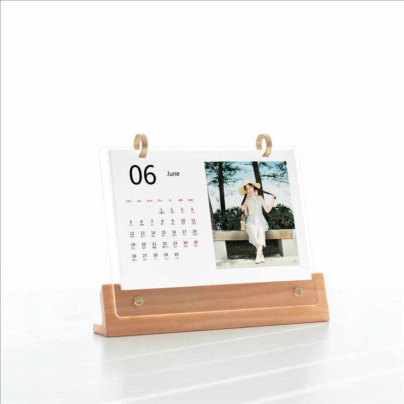 2025年台历定j制 diy照片来图制作木质日历自制亚克力相框订制月