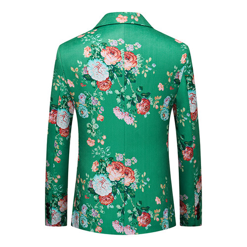 秋季男式修身时尚单西外套加大码舞台表演小西装中式复古宴会礼服