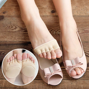 高跟鞋前脚掌防痛半码掌垫加厚防磨鱼嘴鞋神器不磨脚五指半截袜子