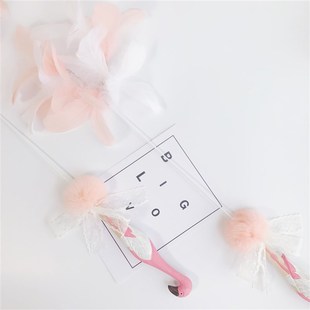 七只猫羽毛铃铛逗猫棒木雕火烈鸟仙女猫咪逗猫玩具加长杆可替换头