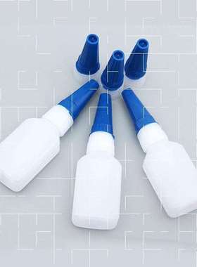 胶水瓶子空瓶带刷头401604塑料502分装UVPE材质蓝盖方