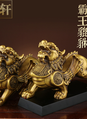 铜貔貅摆件家居客厅店铺公司中式国风摆设工艺品装饰开业礼品皮丘