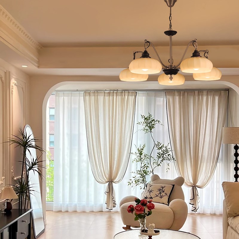 旭呈客厅吊灯中古风法式复古卧室主灯美式餐厅灯大厅高级感吸顶灯