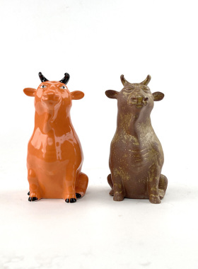 不仁斋薛继业陶瓷雕塑生肖牛新中式家居雕塑摆件牛气冲天摆件潮玩