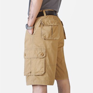 裤 男 五分裤 马裤 纯棉大码 中裤 休闲工装 宽松短裤 男式 多口袋新款 夏季