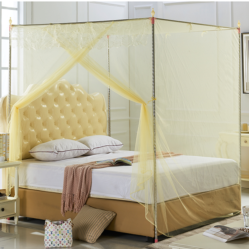 宫廷蚊帐单开门1.5m床1.8m床1.2床不绣钢支架蚊帐落地特密加高