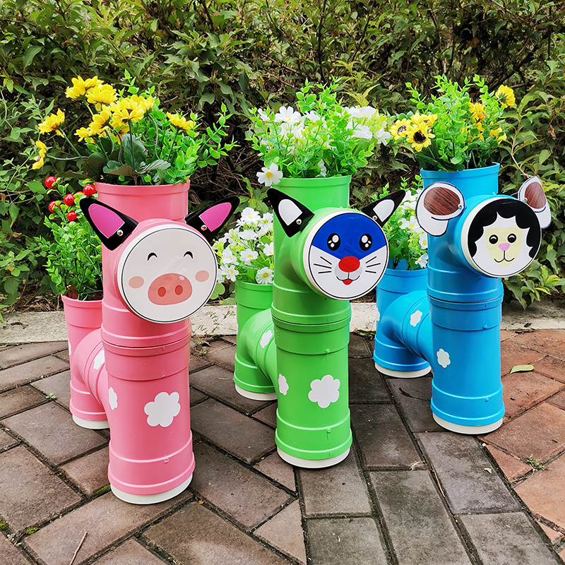 幼儿园环创卡通动物装饰摆件环创装饰小品花园庭院户外创意花架