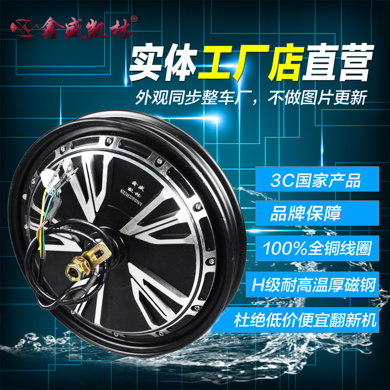 电动车16寸满盘10寸电摩电机1000W1200W碟刹60V72V轮毂大功率升级