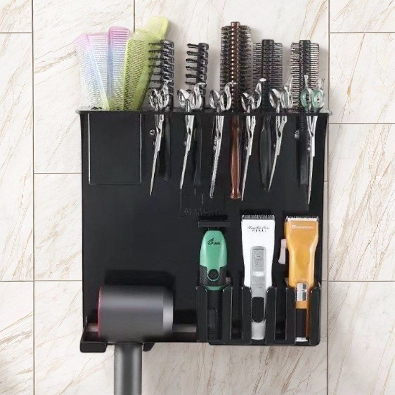挂墙美发工具收纳盒发型师电推剪刀吹风机收纳神器发廊桌面整理框