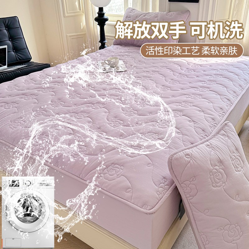 纯棉床笠单件全棉床罩加厚夹棉床套席梦思床垫保护罩防尘床单套罩