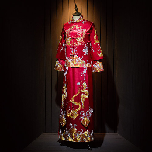 新郎秀禾服2021新款中式婚礼男士敬酒礼服古装大码接亲服夏季婚服