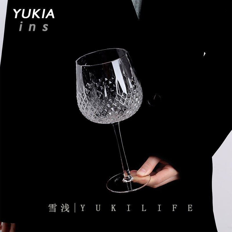 碎钻杯 雪浅中古玻璃店 水晶杯高脚杯红酒杯葡萄酒杯vintage日式