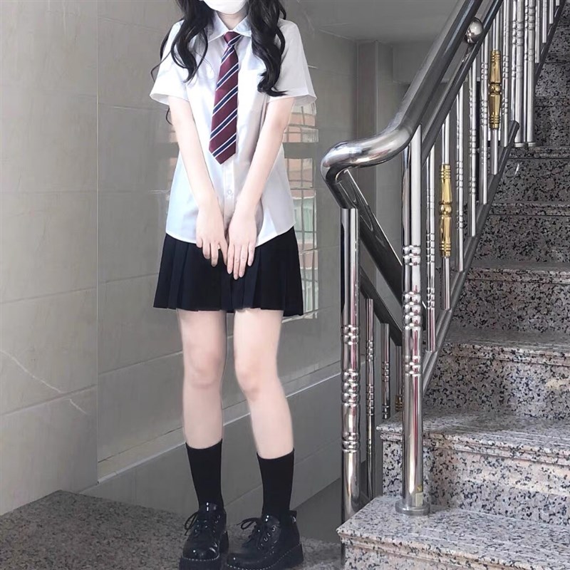 jk衬衫短袖长袖基础款学生制服套装夏季学院风抗皱收腰白色衬衣女