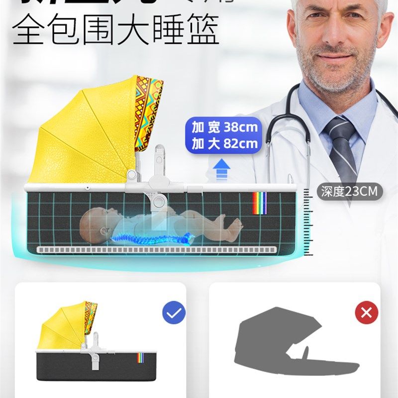 智爱家高景观婴儿推车可坐可躺轻便折叠双向减震新生儿宝宝手推车