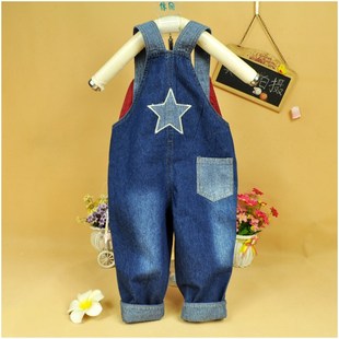 儿童牛仔裤背带裤男童长裤子婴幼儿外出宝宝1-4岁宝宝时尚春秋潮