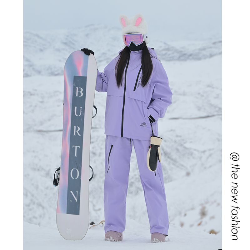 滑雪服套装女紫罗兰冲锋衣保暖