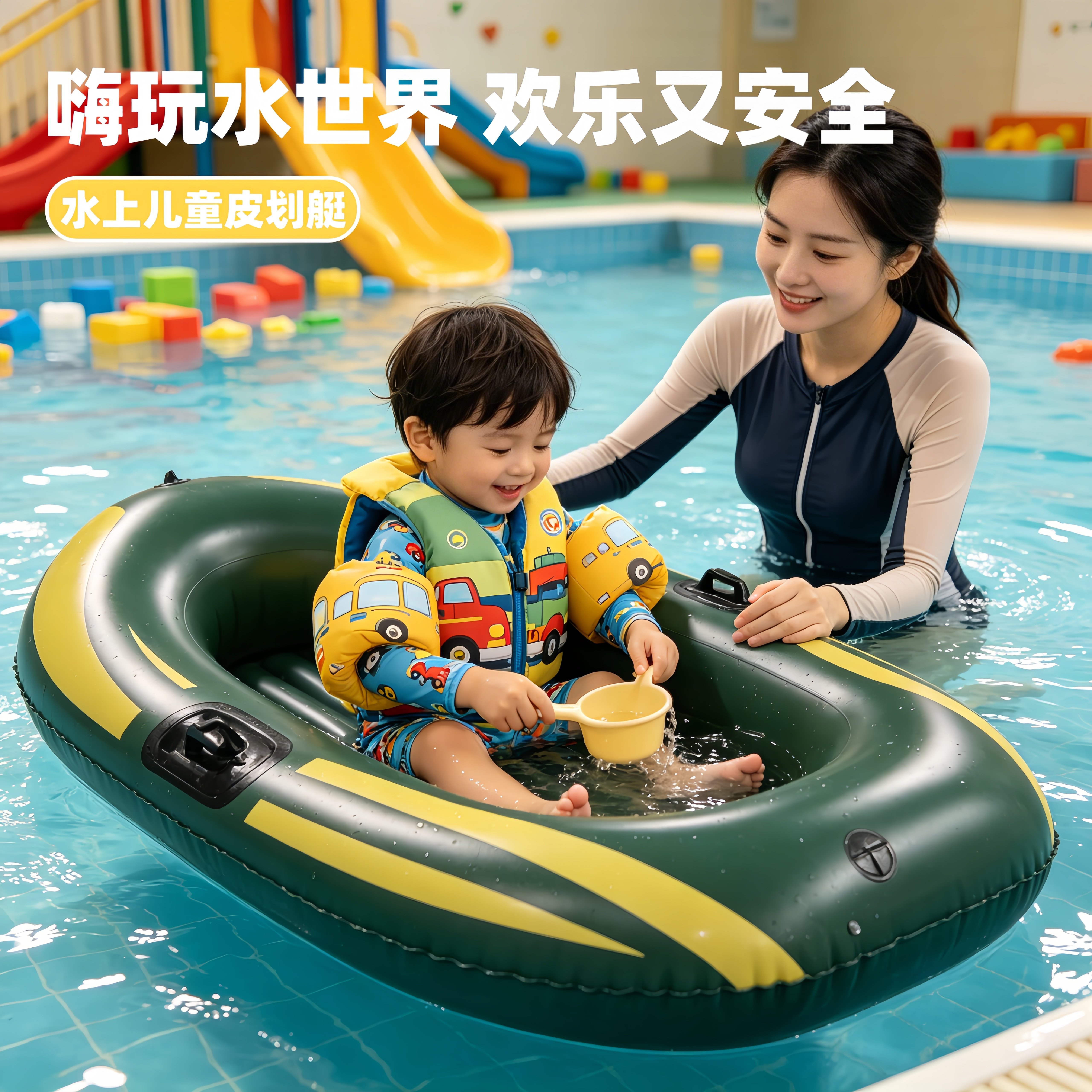 儿童皮划艇加厚充气艇小孩专用