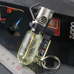 家用强悍充气式微型透明气焊枪打火机直冲防风喷枪喷射火苗带锁定