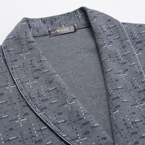 男士睡袍春秋季纯棉长袖大码冬季和服睡衣全棉浴袍浴衣日式晨袍