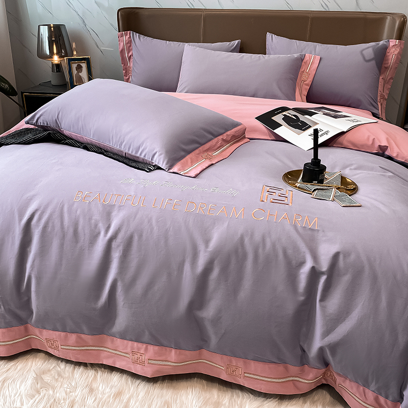 秋冬季加厚全棉磨毛四件套纯棉100床单被套轻奢裸睡床上用品床笠4