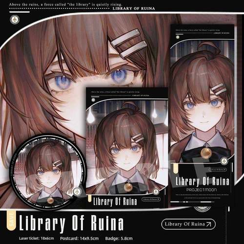 废墟图书馆 月亮计画hod 发卡 二次元动漫同人周边徽章吧唧现货