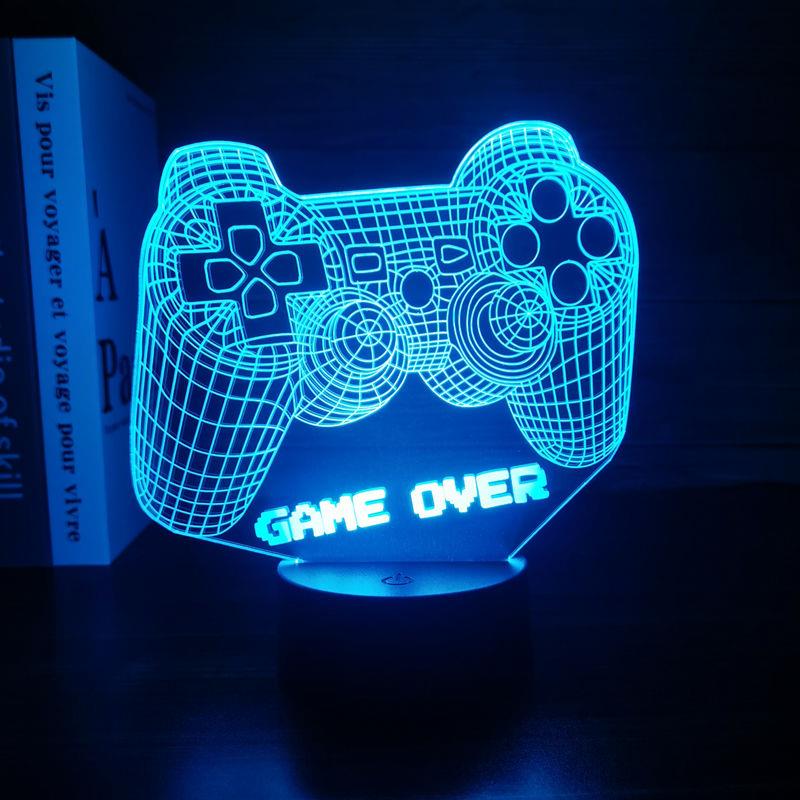 创意3d视觉游戏氛围灯桌面XBOX索尼PS5信仰图标志发光个性装饰灯