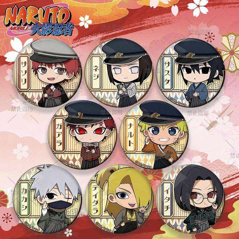 火影忍者周边Q版书生吧唧鼬宇智波斑我爱罗 佐助 卡卡西 鸣人徽章