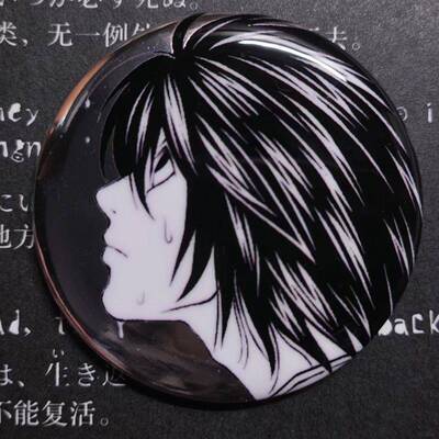 死亡笔记动漫周边常青款痛包首选担忧侧脸L高清吧唧徽章挂件