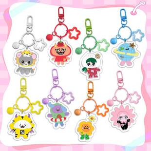 泰星卡通挂件GMMTV栏目CP娃娃压克力挂件钥匙扣五角星铃铛小饰品