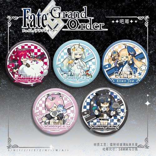 命运冠位指定FGO8奥伯龙摩根妖崔FATE精美吧唧马口铁胸针徽章挂件