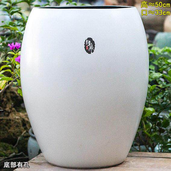 特大号简约北欧风大口径纯白色龙蛋落地花盆室内外绿植盆栽盆景