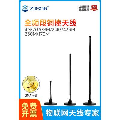 4G/4/GSM/2G/2.4G/LTE/NB-IoT/20/170MHz高增益纯铜棒吸盘天线
