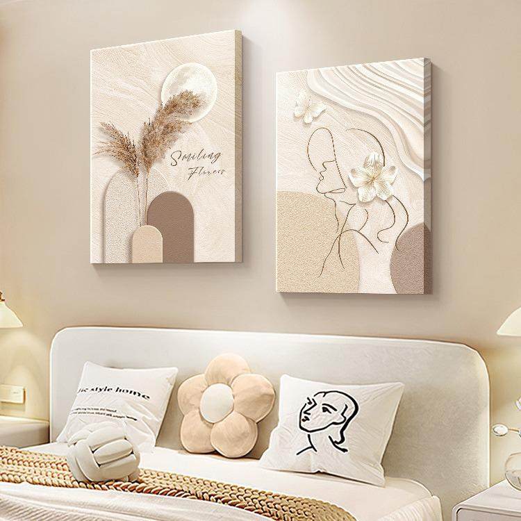 现代简约卧室床头装饰画抽象线条人物挂画原木风客厅墙壁画北欧,纺织面料/辅料/配套,纺织机械配件,淘宝优惠券,粉丝福利购,淘宝优惠卷