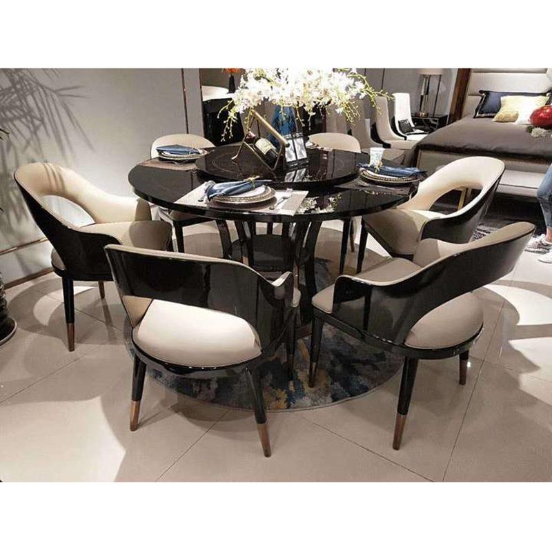 F03现代简约实木餐桌椅组合实木圆桌1.8小户型家用吃饭圆形桌子