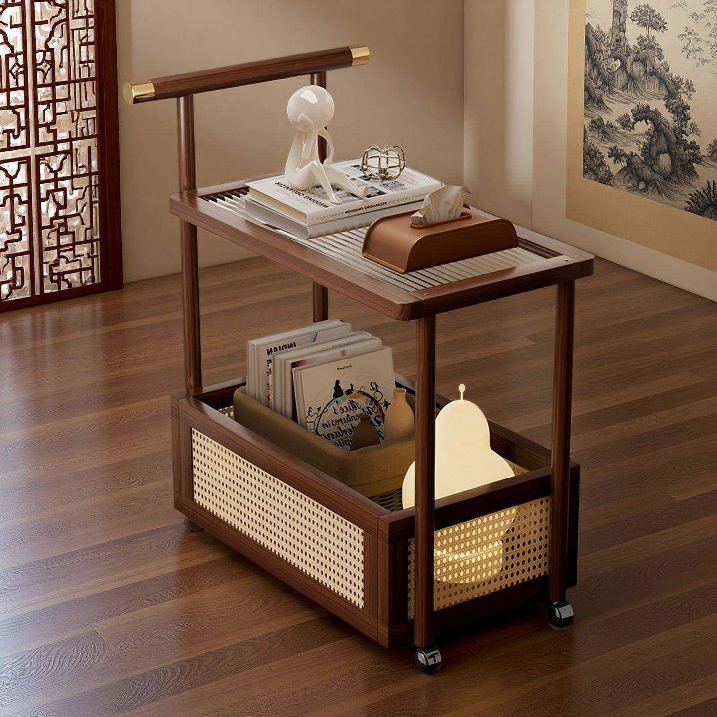当天发中古风茶几移动茶台高级感茶边桌客厅茶边柜小推车沙发边几,纺织面料/辅料/配套,纺织机械配件,淘宝优惠券,粉丝福利购,淘宝优惠卷