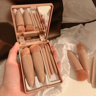 粉色化妆刷套装化妆刷一整套刷子收纳迷你便携旅行少女心软毛刷小