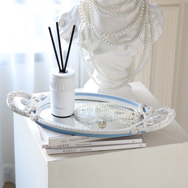 米子家居法式香薰托盘高级感梳妆台珠宝镜面收纳展示拍摄道具摆件,家居饰品,香薰托盘,淘宝优惠券,粉丝福利购,淘宝优惠卷